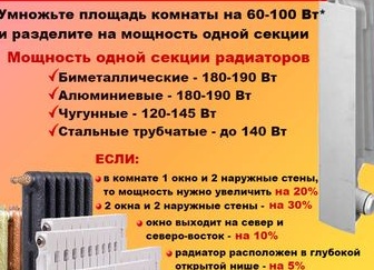 Расчет радиаторов отопления: сколько секций нужно на квадратный метр